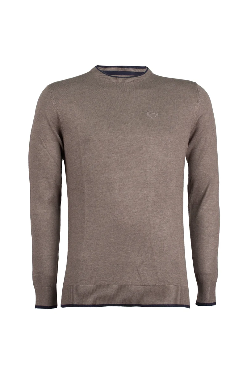 Pullover girocollo con toppe sui gomiti
