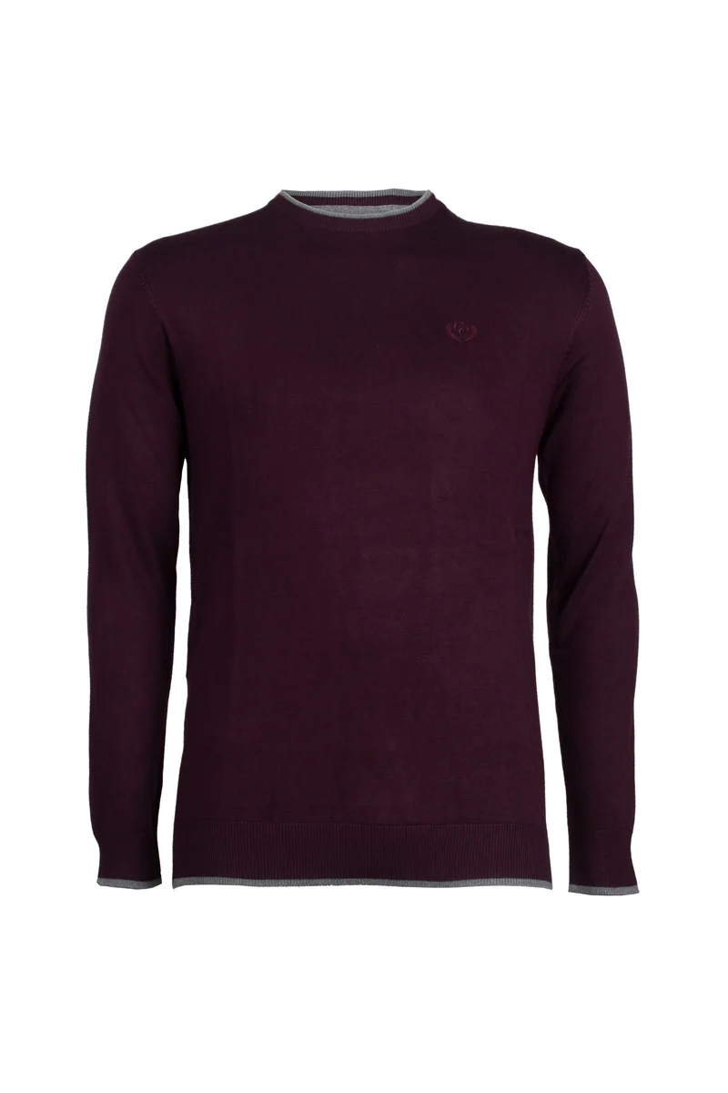 Pullover girocollo con toppe sui gomiti