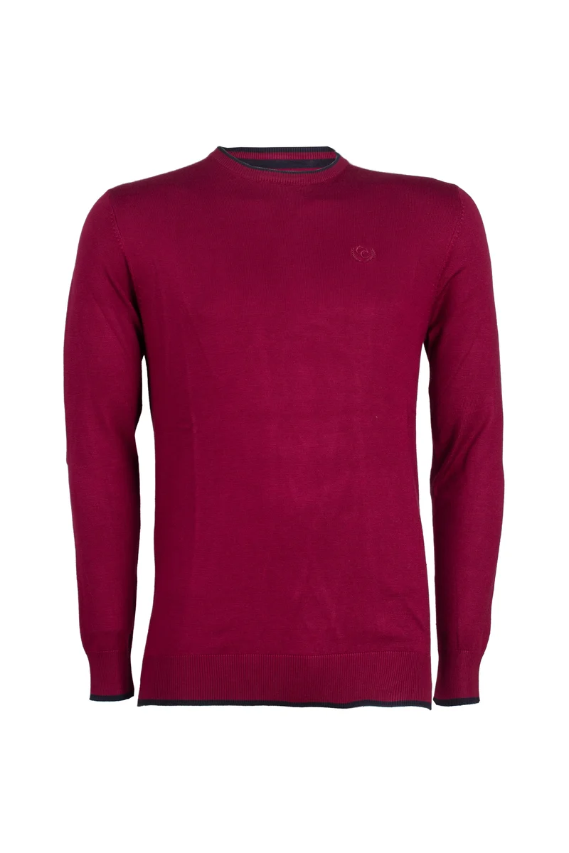 Pullover girocollo con toppe sui gomiti
