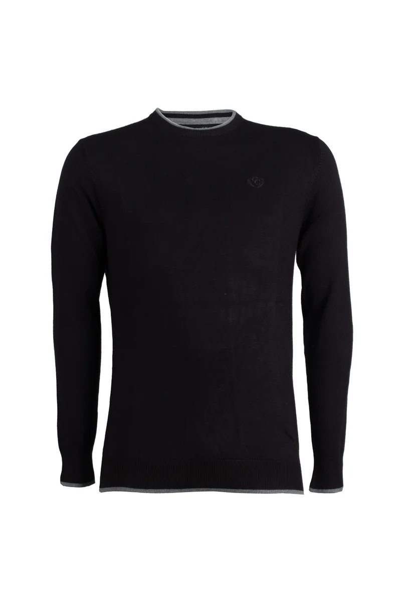 Pullover girocollo con toppe sui gomiti