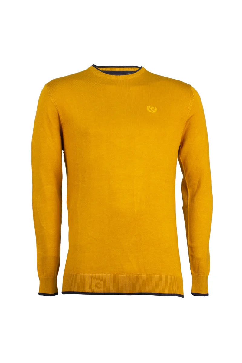 Pullover girocollo con toppe sui gomiti
