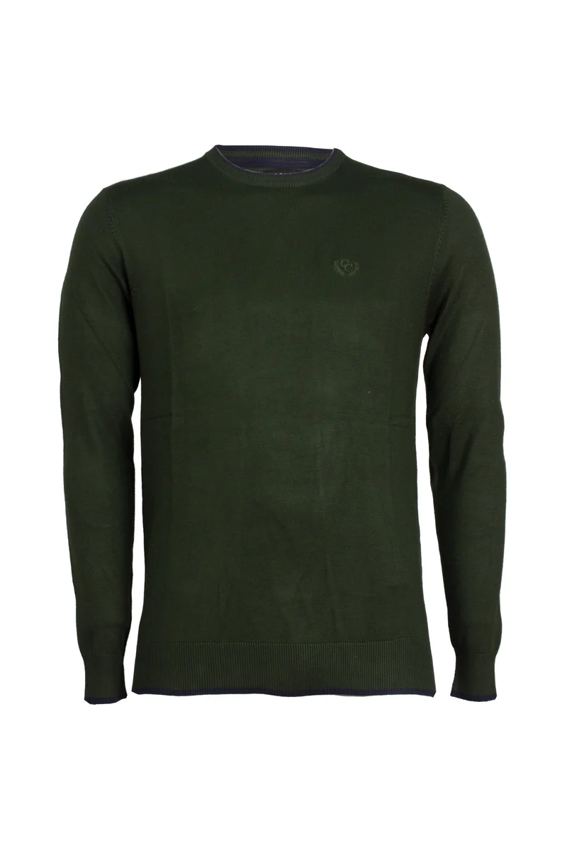 Pullover girocollo con toppe sui gomiti