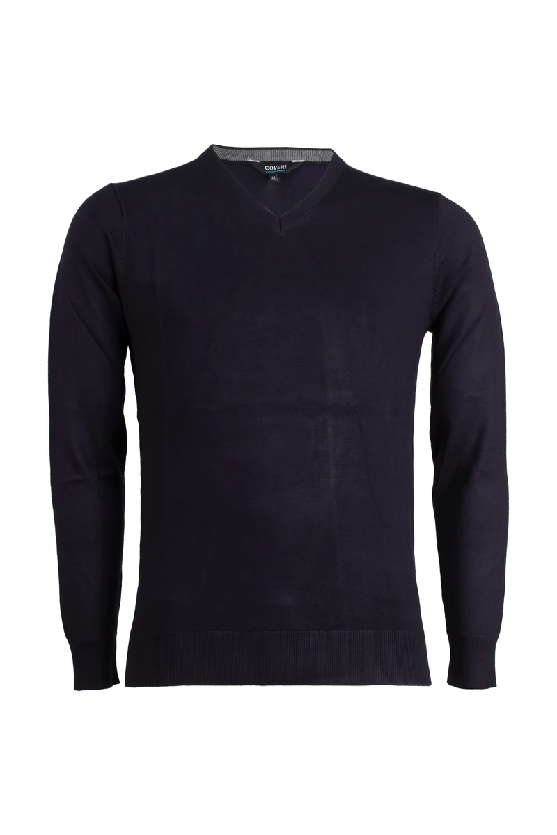 Pullover scollo a V con parasudore in contrasto