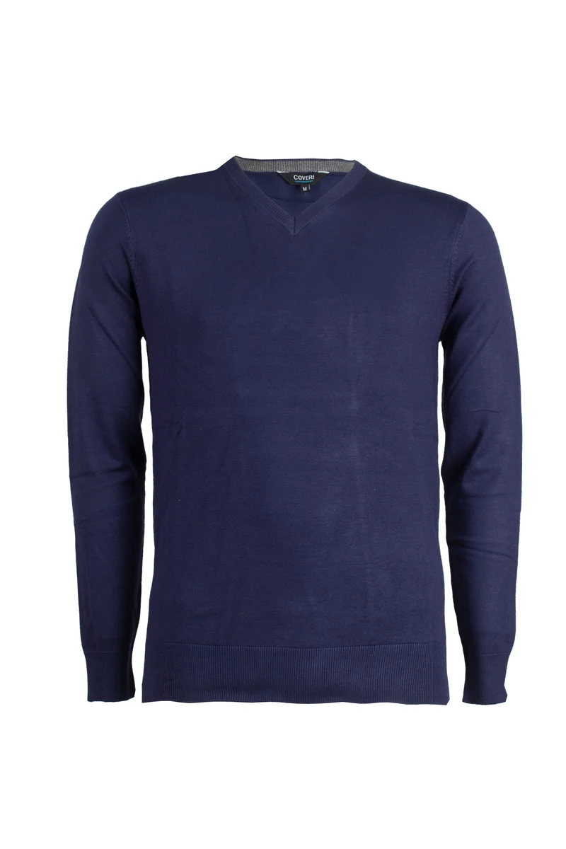 Pullover scollo a V con parasudore in contrasto