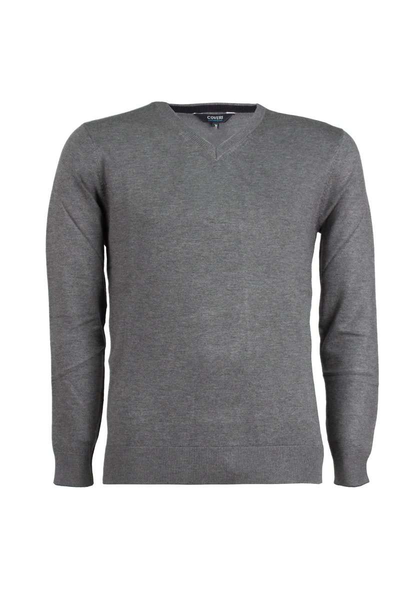 Pullover scollo a V con parasudore in contrasto