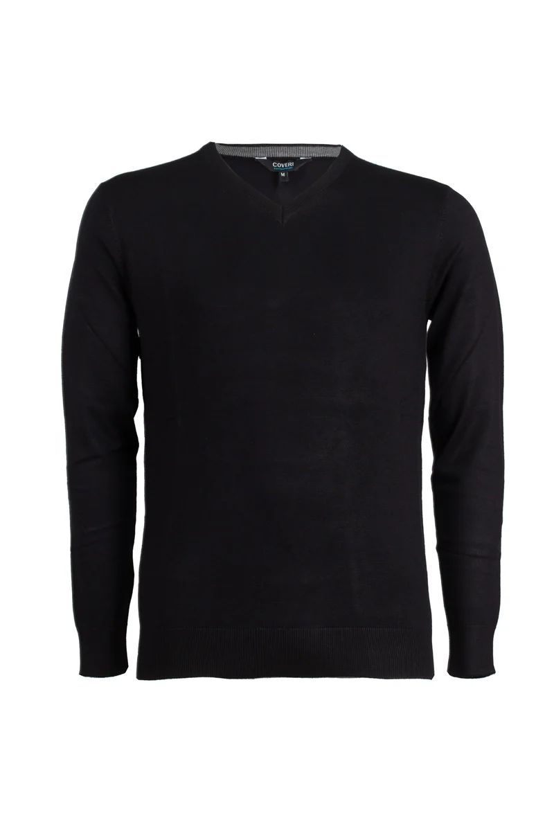 Pullover scollo a V con parasudore in contrasto