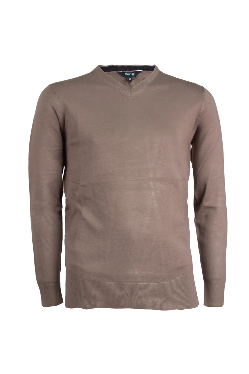 Pullover scollo a V con parasudore in contrasto