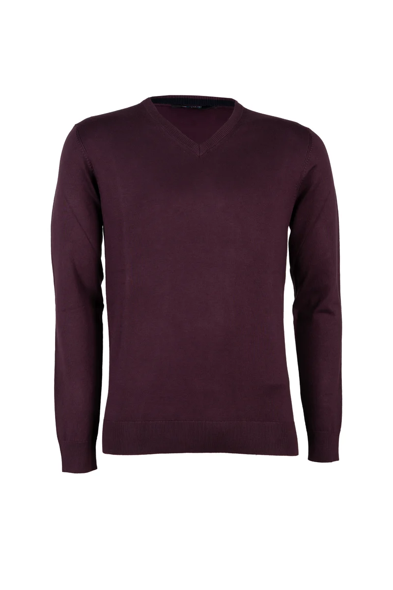 Pullover scollo a V con parasudore in contrasto