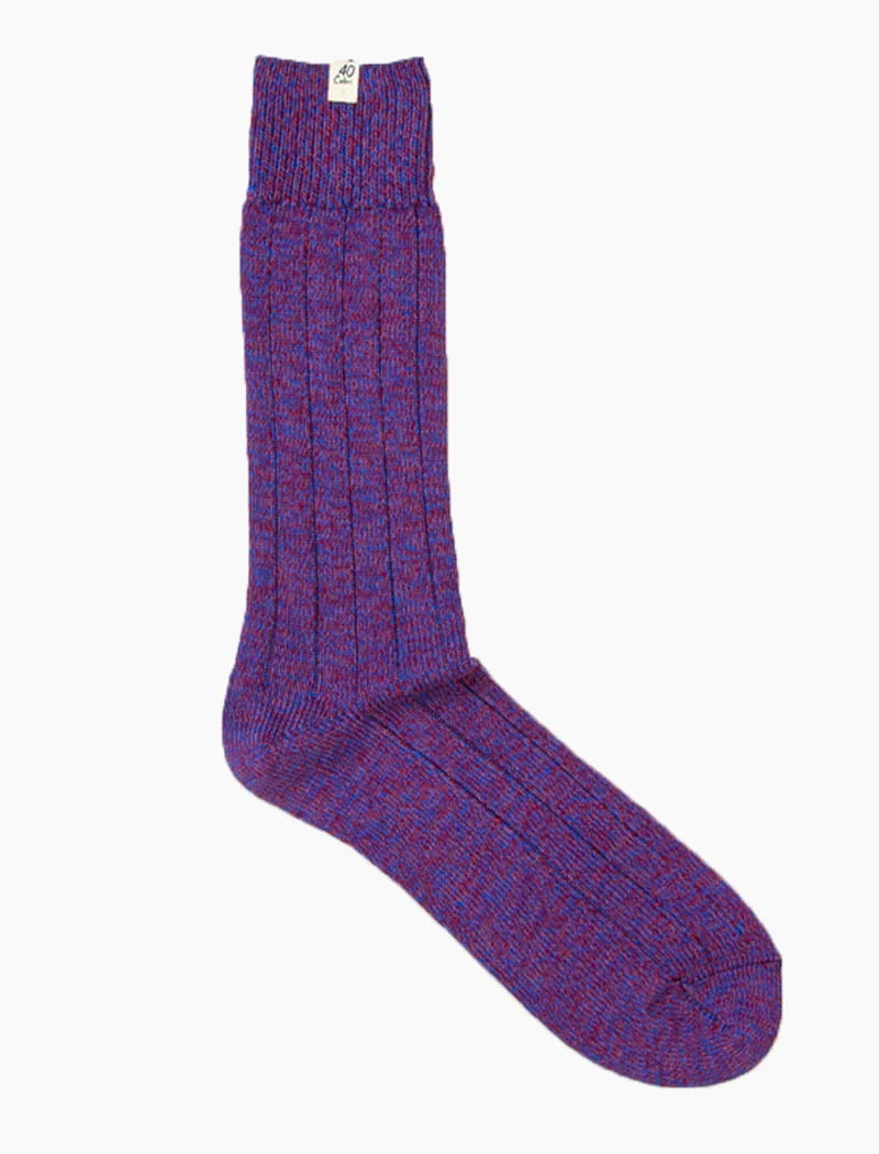 Magenta Thick Melange Organic Cotton Socks