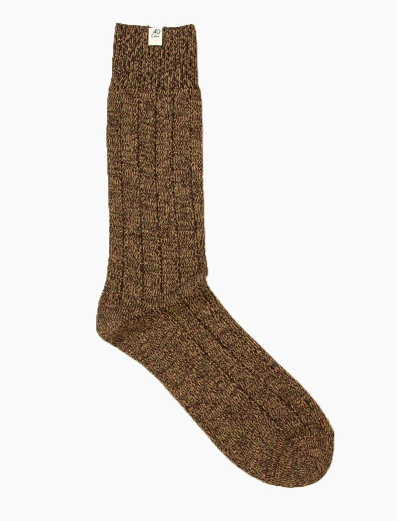 Brown Thick Melange Organic Cotton Socks
