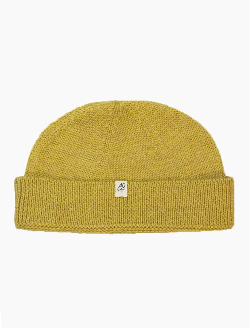 Yellow Solid Wool Fisherman Beanie