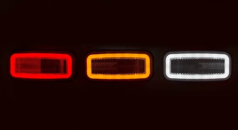 Luci di segnalazione rettangolari al neon WAS W199 con riflettore