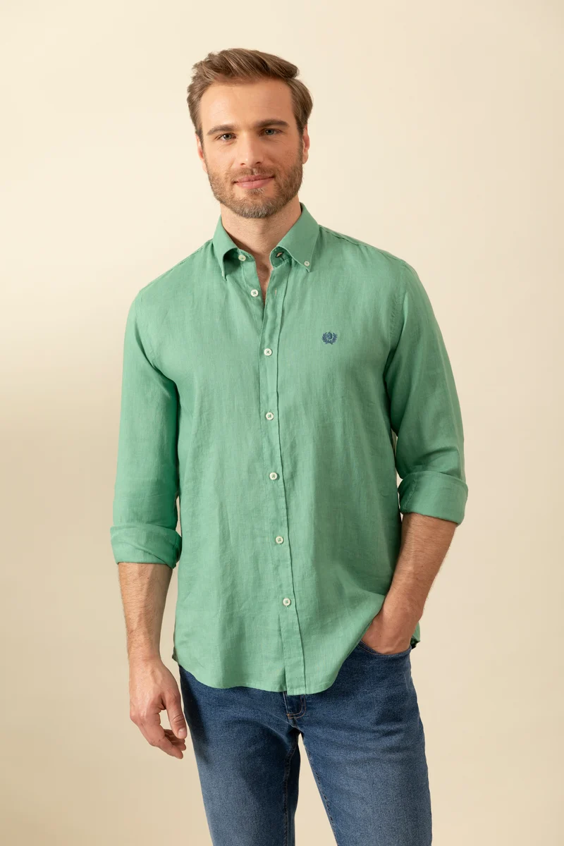 Camicia Button Down in 100% puro lino