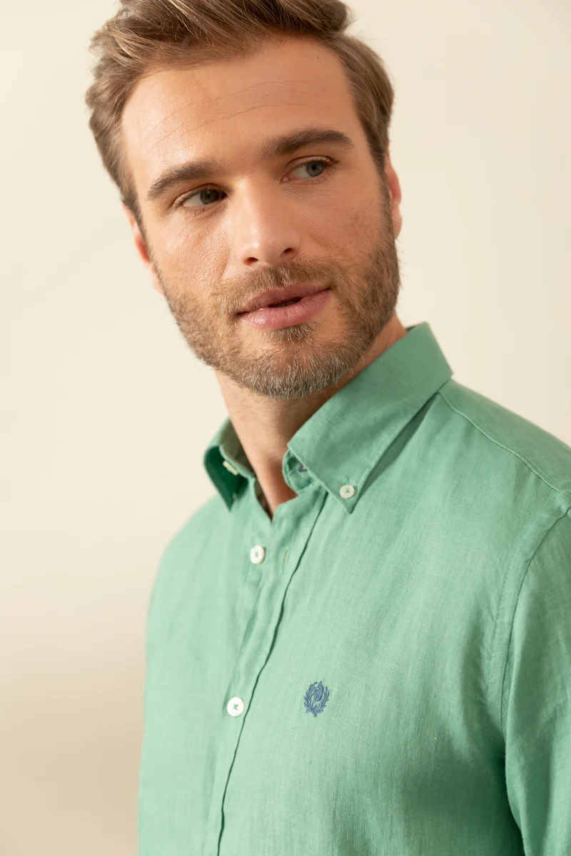 Camicia Button Down in 100% puro lino