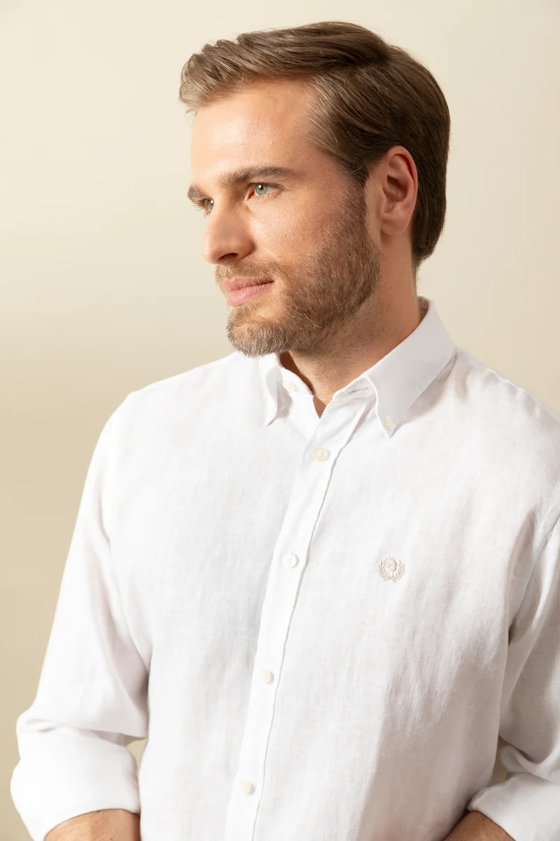 Camicia Button Down in 100% puro lino