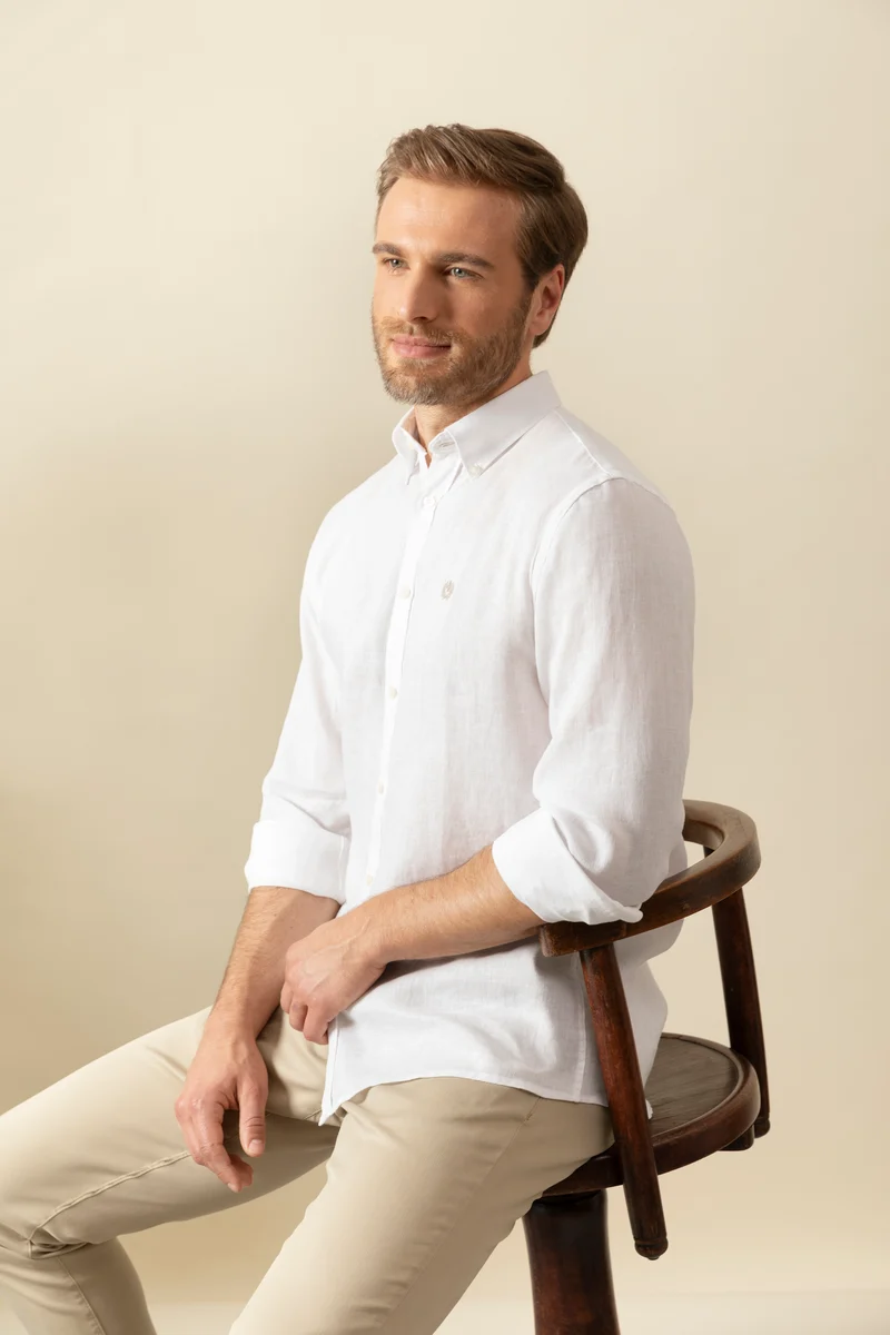 Camicia Button Down in 100% puro lino