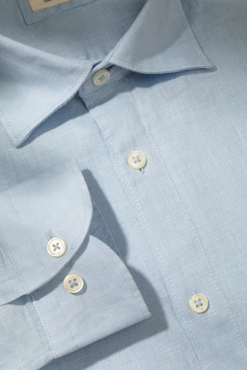 Camicia in 100% puro lino con collo classico