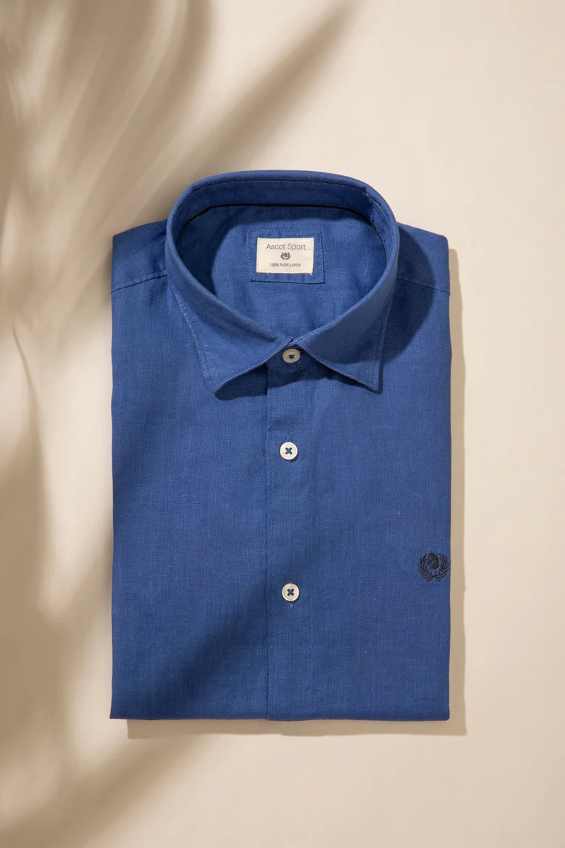 Camicia in 100% puro lino con collo classico