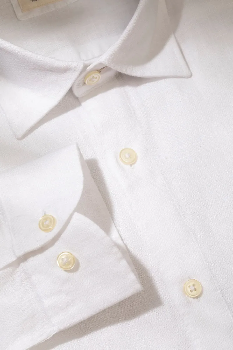 Camicia in 100% puro lino con collo classico