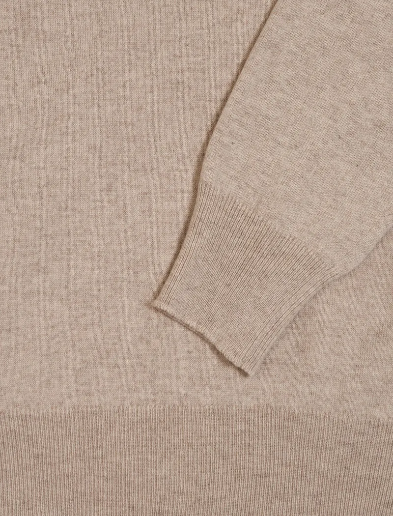 Light Beige Roll Neck Cashmere Jumper
