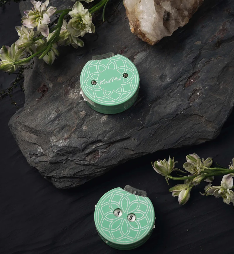 knit pro attento al contatore delle file verde acqua