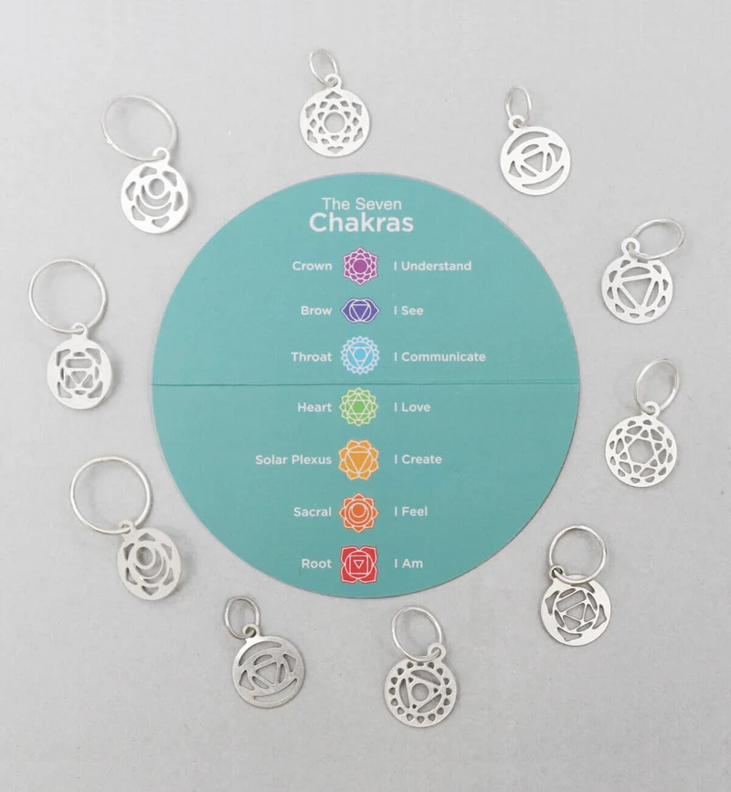 knit pro sterlina consapevole silver chakra placcato marcatori