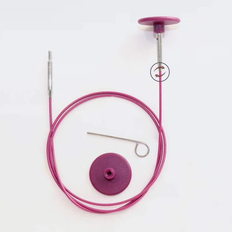 knit pro cavi in ​​acciaio viola girevoli a 360° e fissi