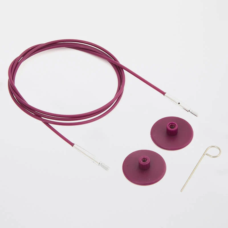 knit pro cavi in ​​acciaio viola girevoli a 360° e fissi