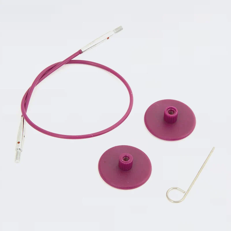 knit pro cavi in ​​acciaio viola girevoli a 360° e fissi