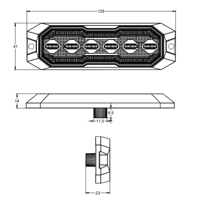 Luce di segnalazione a LED fumé Torlok Black Hawk con funzione stroboscopica