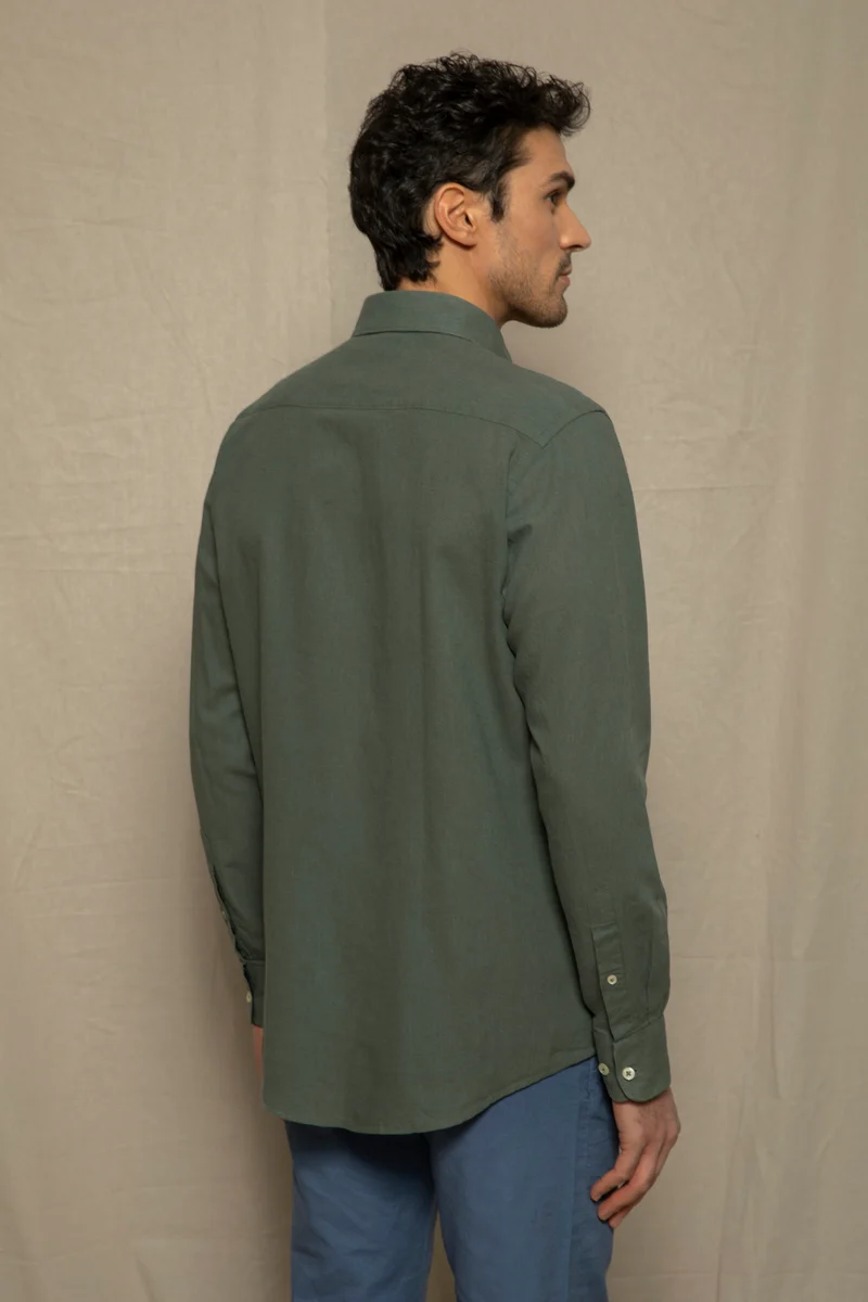 Camicia Button Down in misto lino cotone