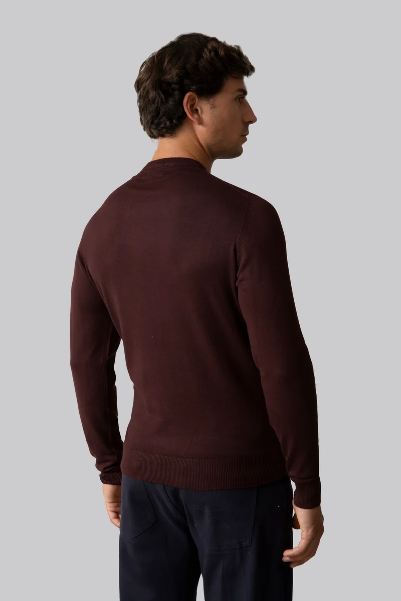 Maglia girocollo con punto jacquard