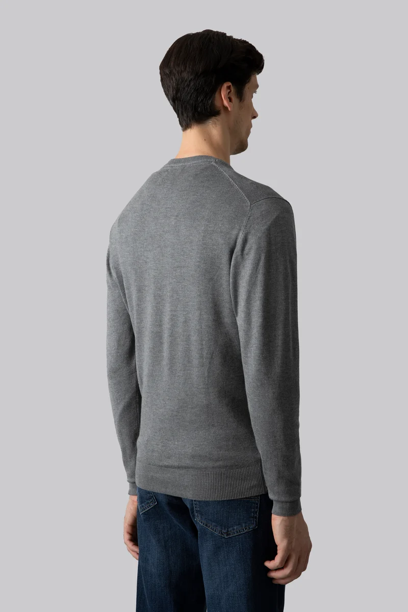 Maglia girocollo con punto jacquard
