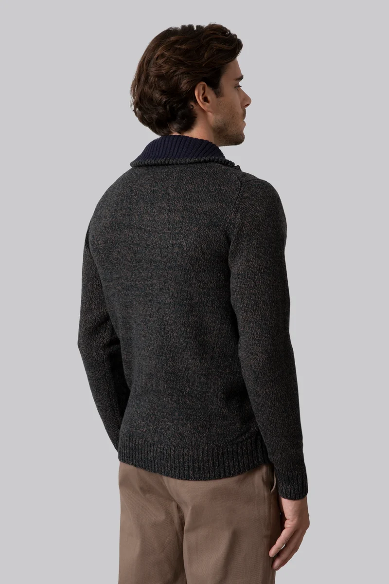 Pullover mezza zip con motivo