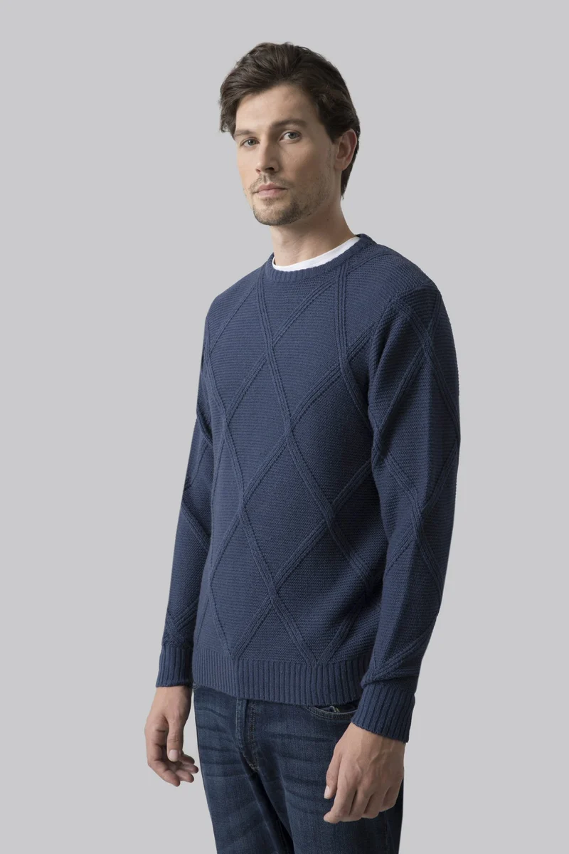 Maglia girocollo con motivo rombi