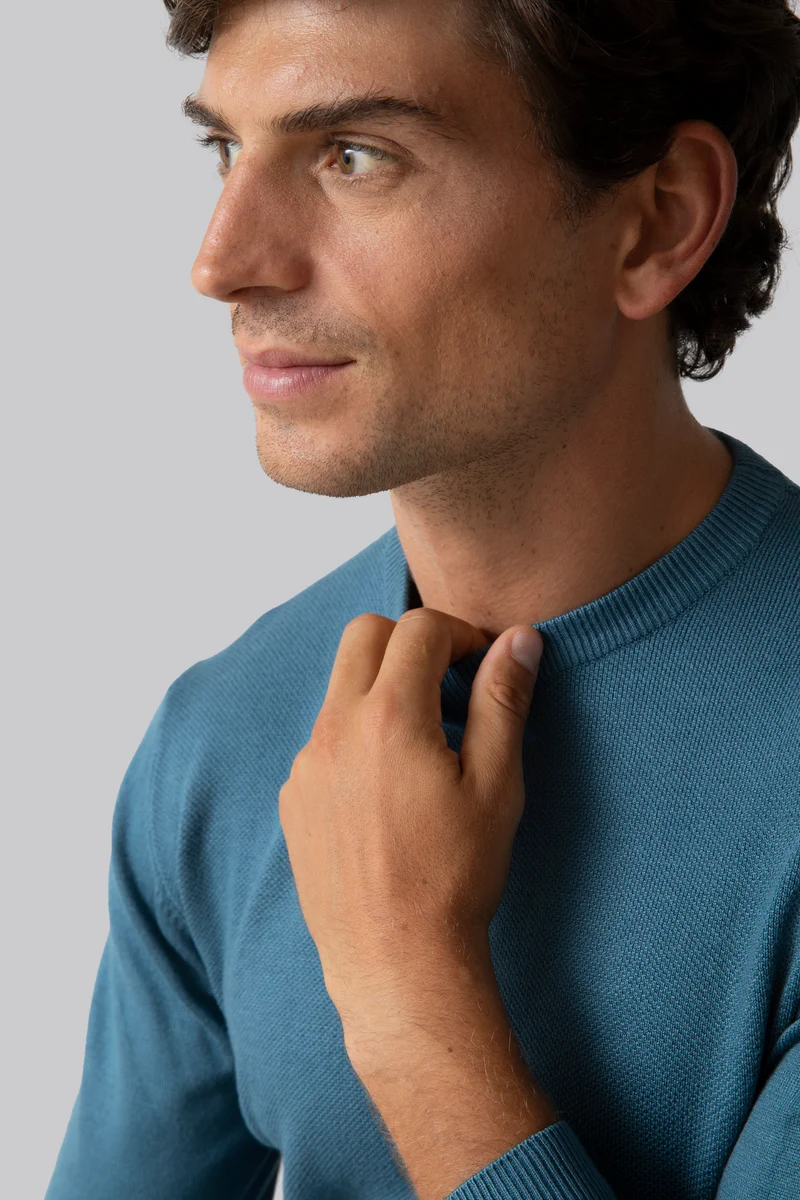 Maglia girocollo con punto jacquard