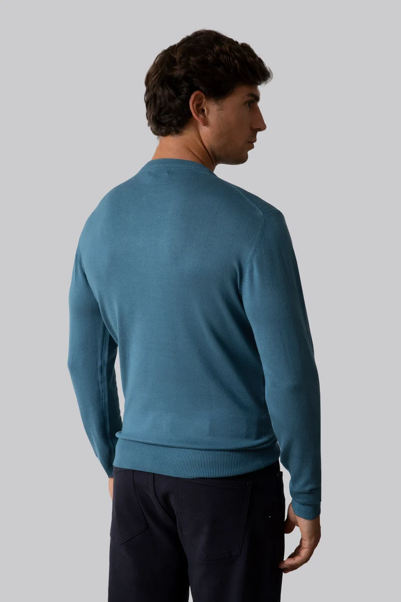 Maglia girocollo con punto jacquard