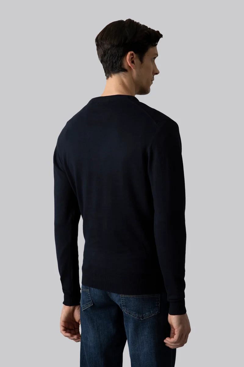 Maglia girocollo con punto jacquard