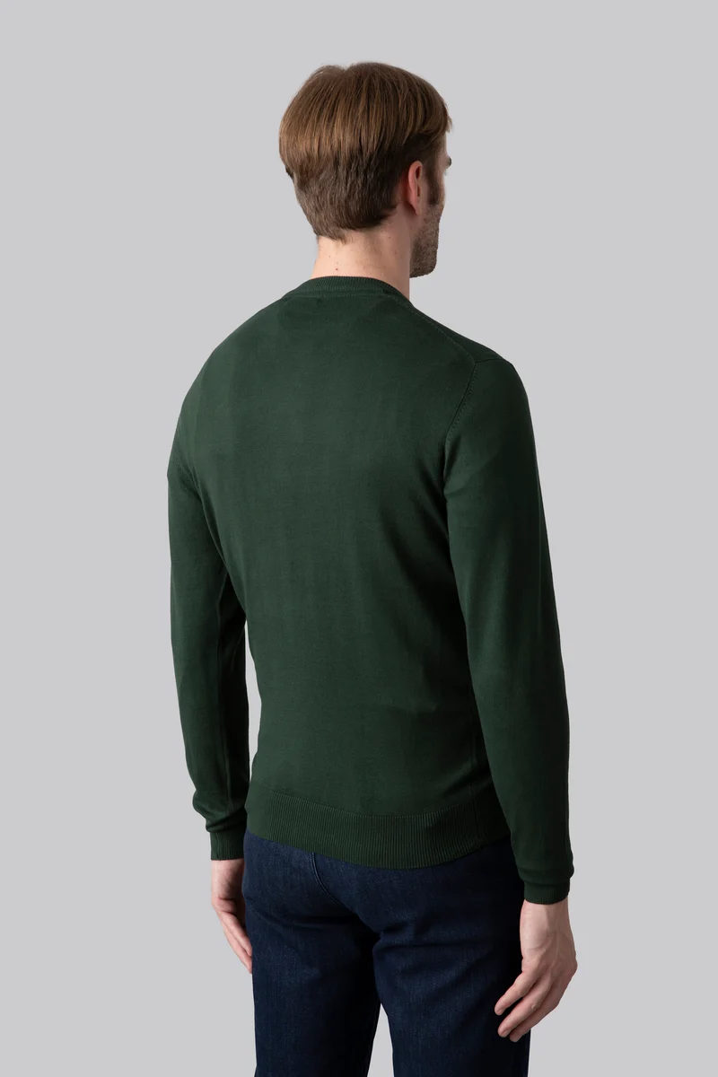 Maglia girocollo con punto jacquard