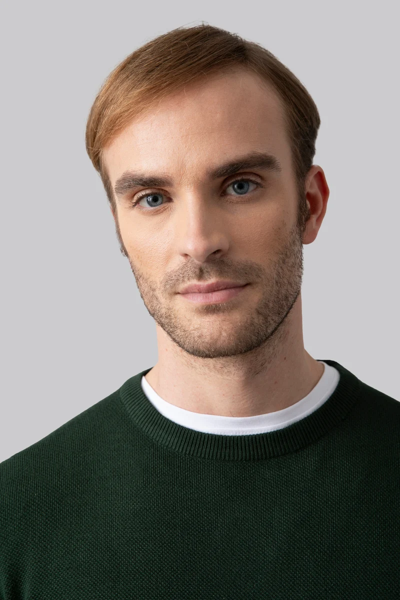 Maglia girocollo con punto jacquard