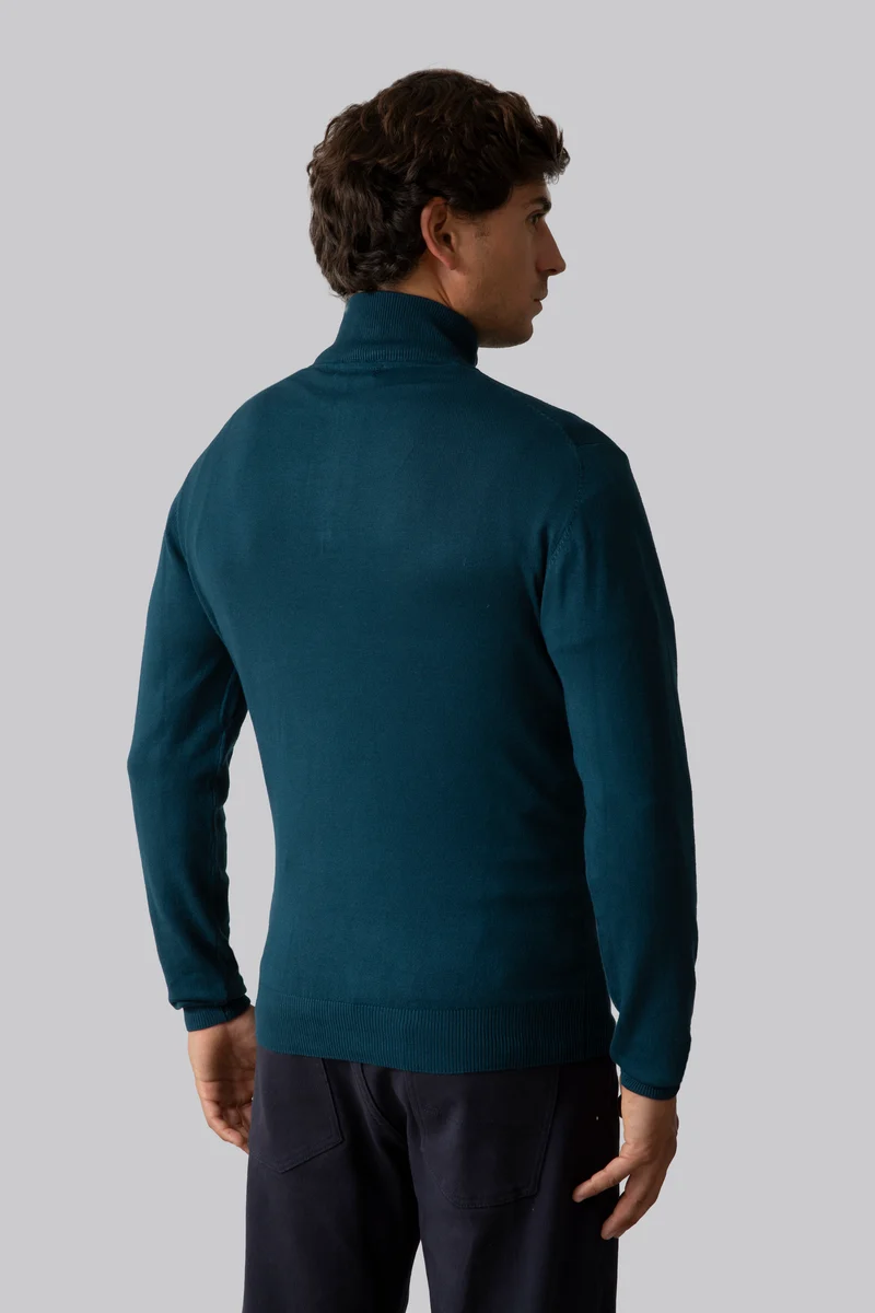 Maglia mezza zip con punto jacquard