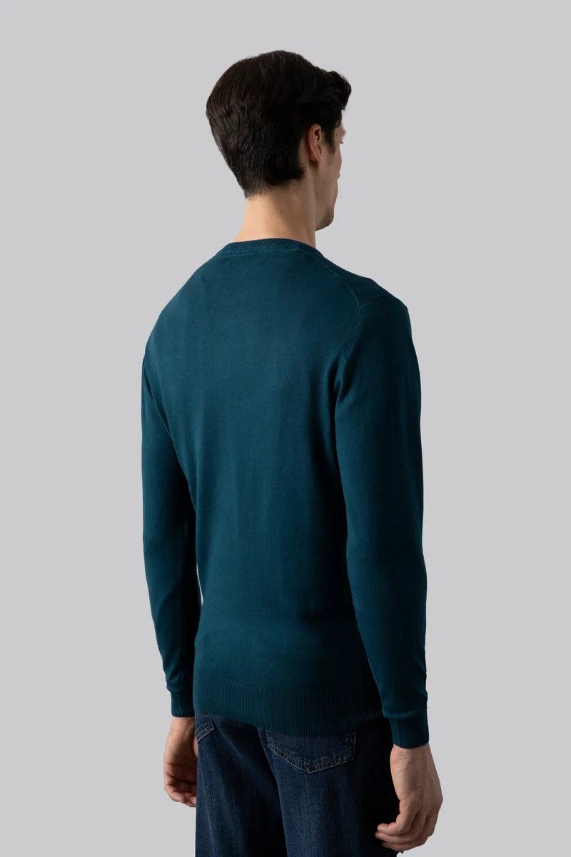 Maglia girocollo con punto jacquard
