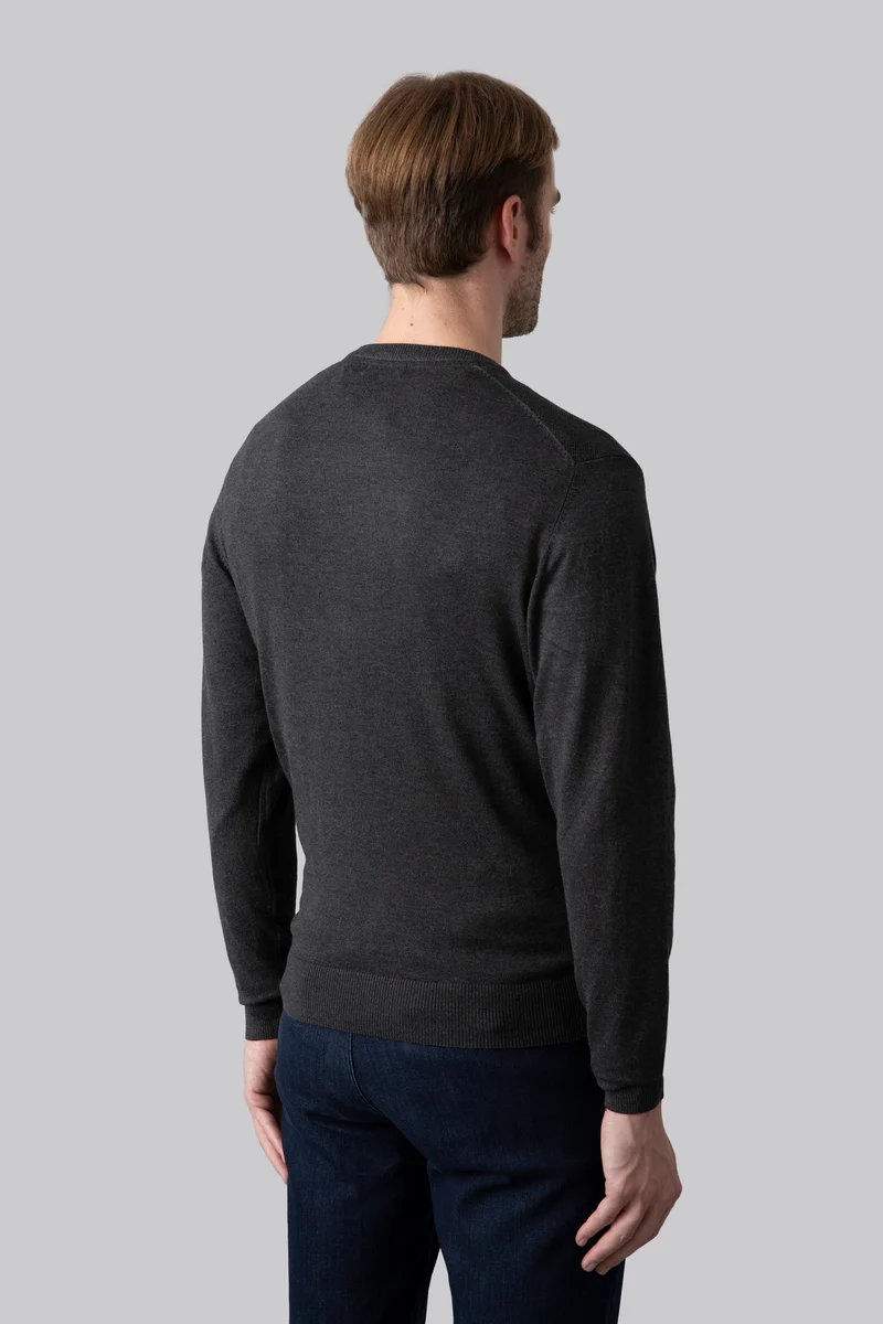 Maglia girocollo con punto jacquard
