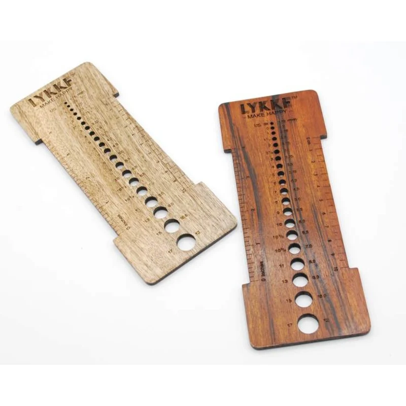 lykke misuratore e calibro per aghi in legno