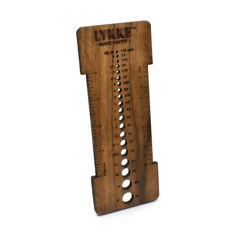 lykke misuratore e calibro per aghi in legno