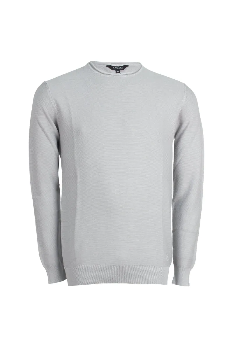 Pullover girocollo con effetto slavato