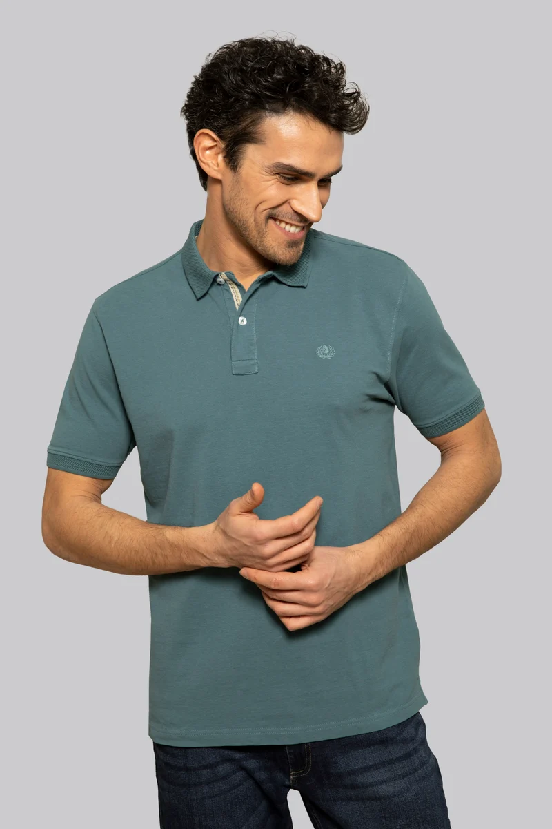 Polo con dettaglio jacquard