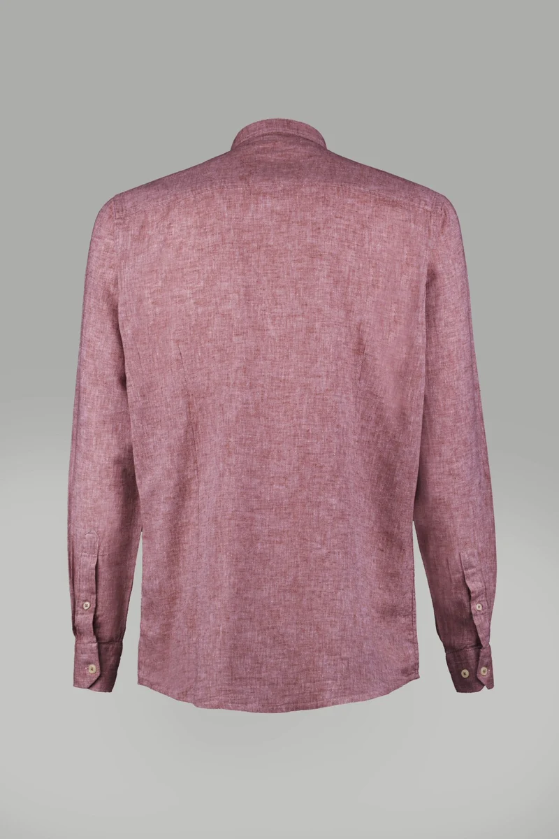 Camicia misto lino collo corea