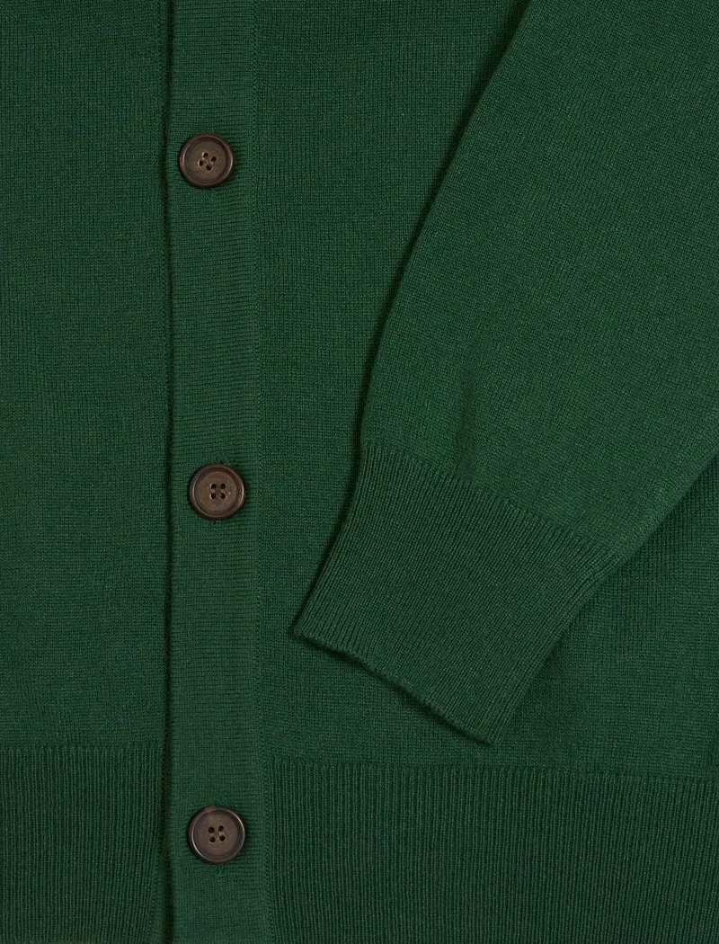 Green V Neck Cashmere Cardigan