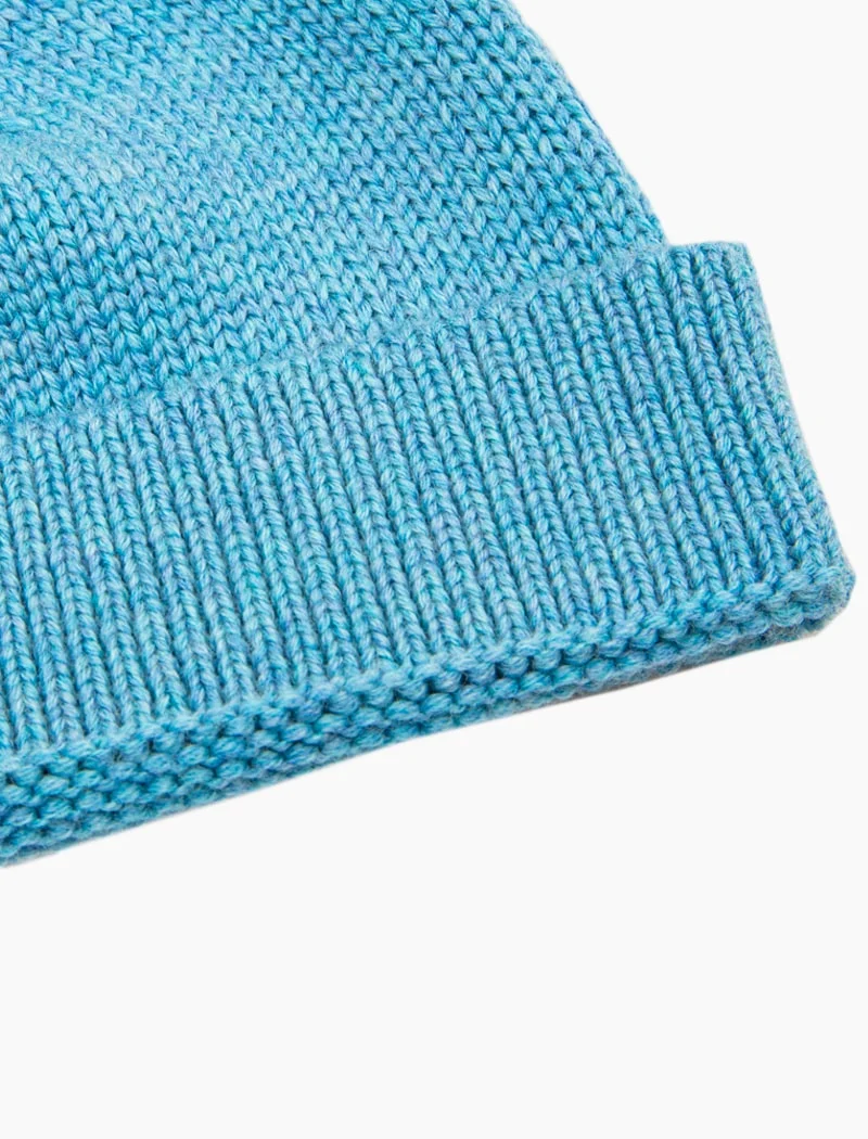 Turquoise Solid Wool Fisherman Beanie